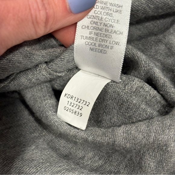 J. Jill Pure J. Jill Gray V Neck Pima Cotton Stretch Shirt Dress Pockets SP - Picture 6 of 12